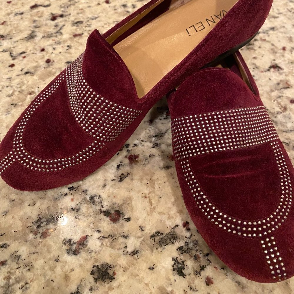 Vaneli Burgundy Suede Flats